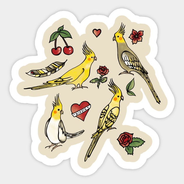 Cockatiels Sticker by Das Brooklyn